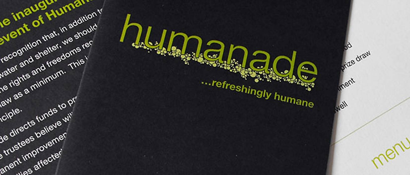 humanade logo on printed cards