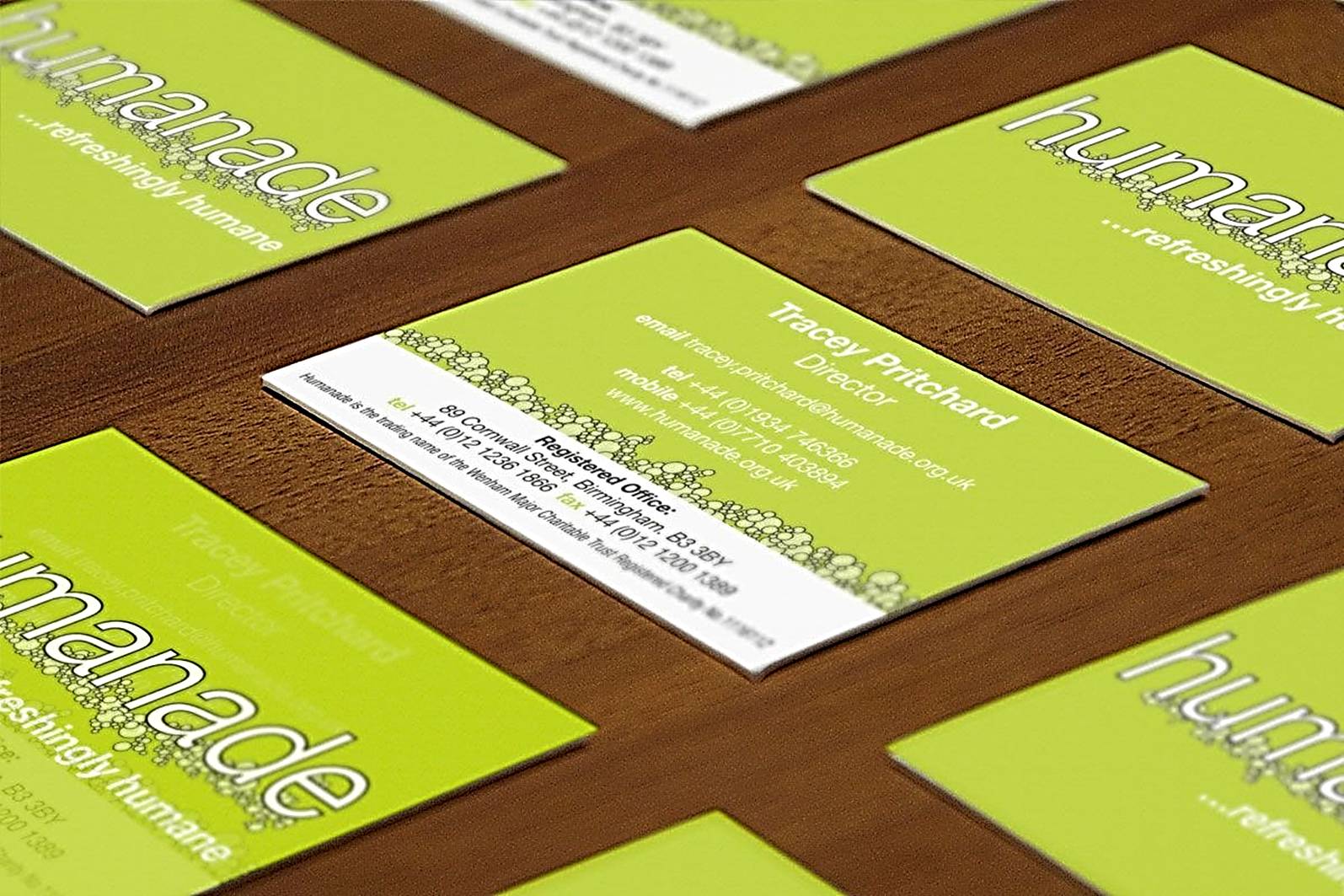business cards on table