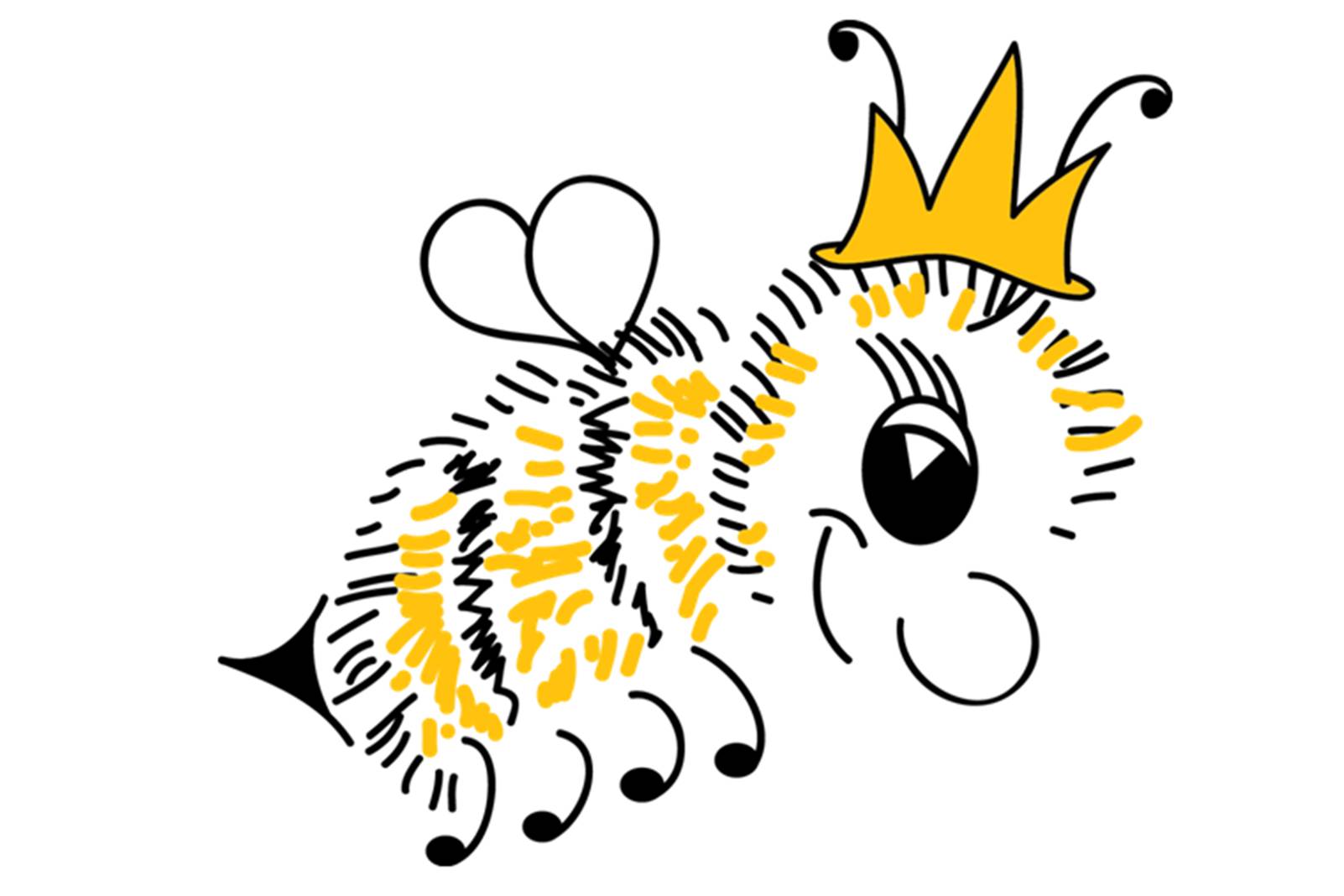 large bee illustrated logo